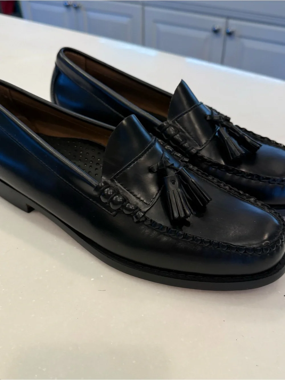 G.H. Bass Men’s Lennox Weejuns Tassel Loafers Black Leather Sz 10D Pristine!